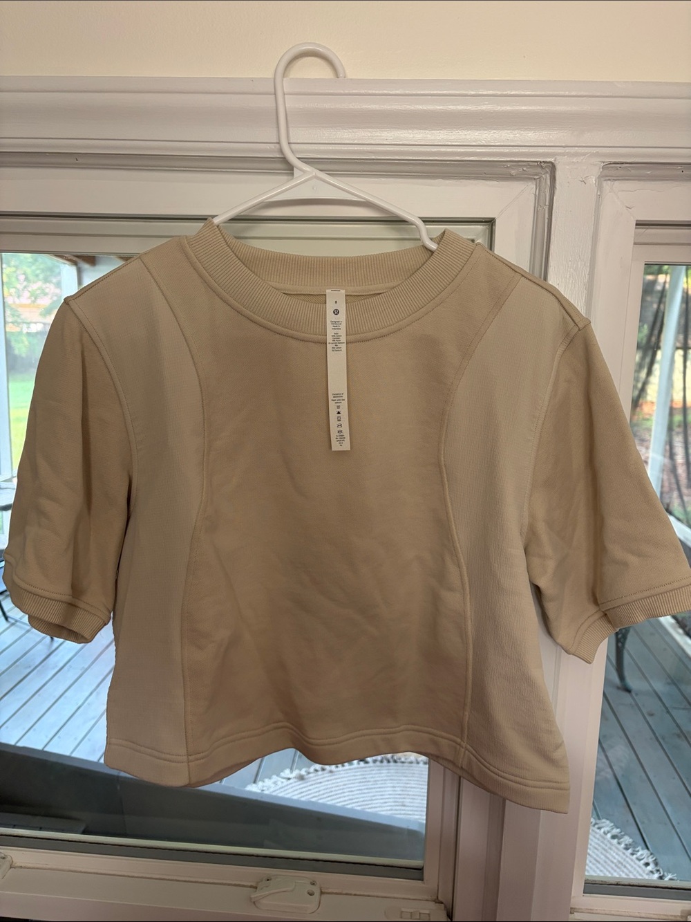 lululemon athletica Short-Sleeve Cropped Sweatshirt - Cream